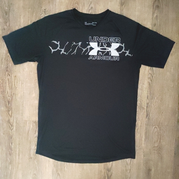 Under Armour 2.0 Tech Graphic Men's T-shirt Size Small Black Athletic Loose Fit - Picture 1 of 15